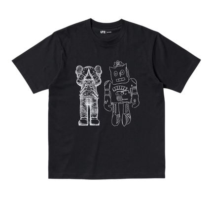 KAWS x Uniqlo Warhol UT Graphic T-shirt Black Robot - SneakCenter