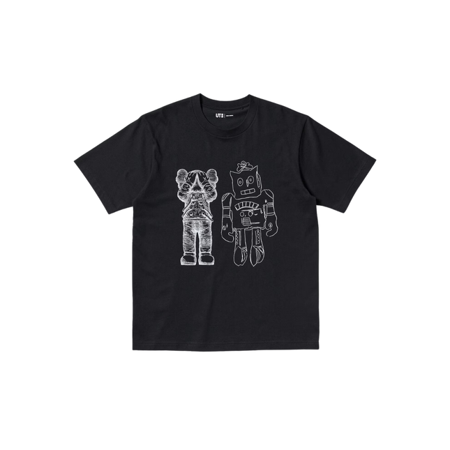 KAWS x Uniqlo Warhol UT Graphic T-shirt Black Robot - SneakCenter