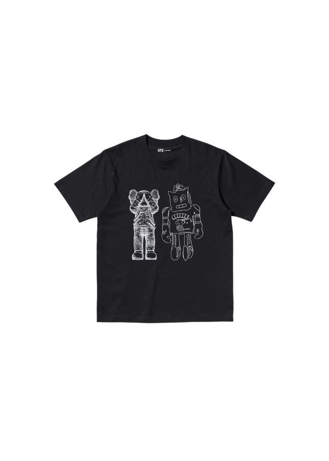 KAWS x Uniqlo Warhol UT Graphic T-shirt Black Robot - SneakCenter