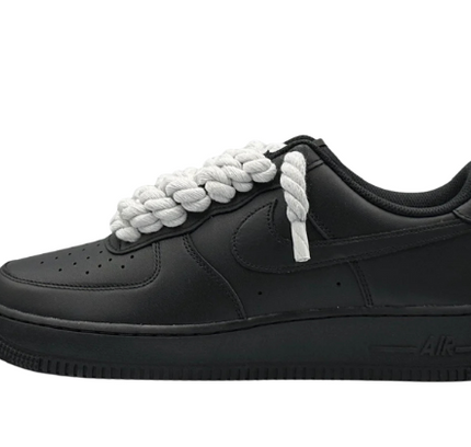Nike Air Force 1 Low 07 Black White Rope Laces - SneakCenter