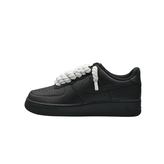 Nike Air Force 1 Low 07 Black White Rope Laces - SneakCenter