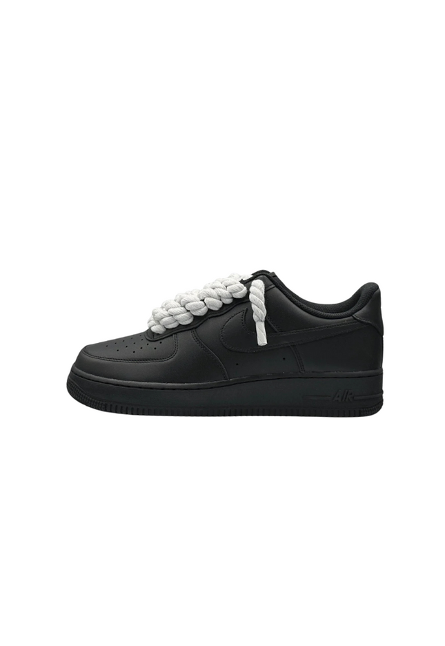 Nike Air Force 1 Low 07 Black White Rope Laces - SneakCenter
