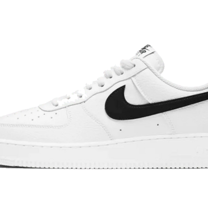 Nike Air Force 1 Low 07 White Black Pebbled Leather