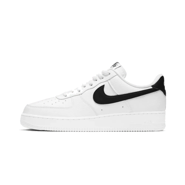 Nike Air Force 1 Low 07 White Black Pebbled Leather