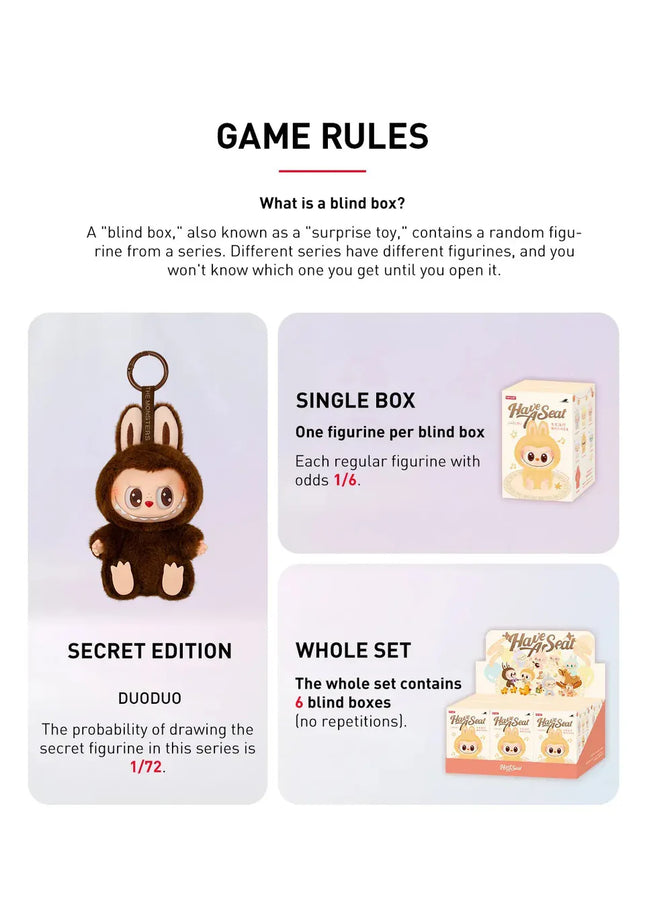 Pop Mart Labubu THE MONSTERS Have a Seat Vinyl Plush Blind Box - SneakCenter