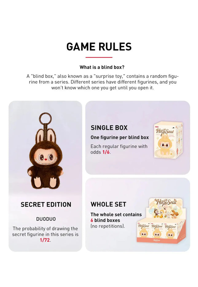 Pop Mart Labubu THE MONSTERS Have a Seat Vinyl Plush Blind Box - SneakCenter