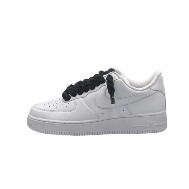 Nike Air Force 1 Low 07 White Black Rope Laces - SneakCenter