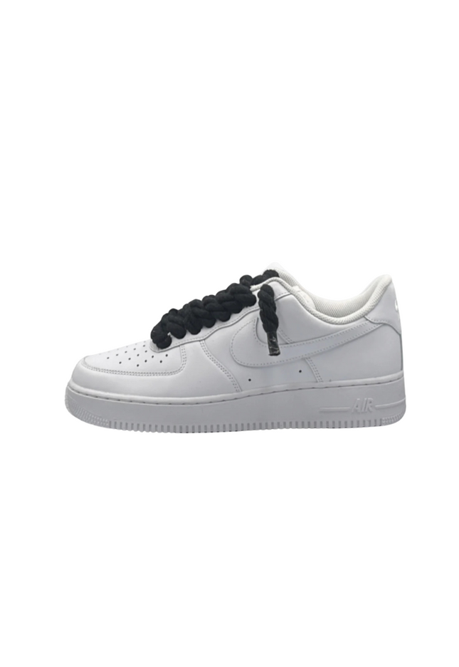 Nike Air Force 1 Low 07 White Black Rope Laces - SneakCenter