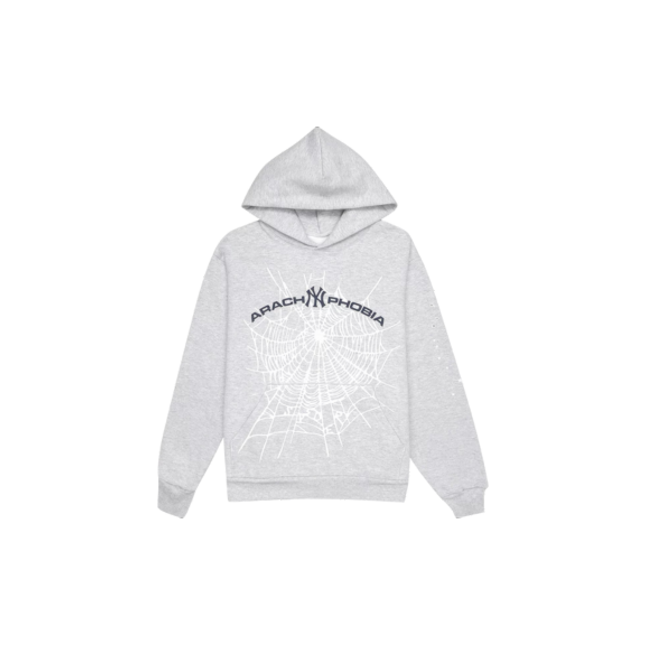Sp5der Arach NY Phobia Hoodie Ash Grey - SneakCenter