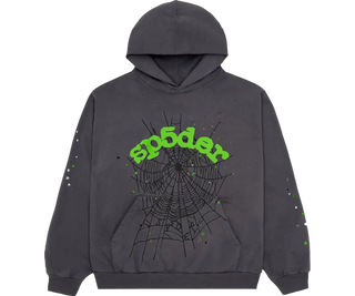 Sp5der Wait Web Hoodie - Slate Grey