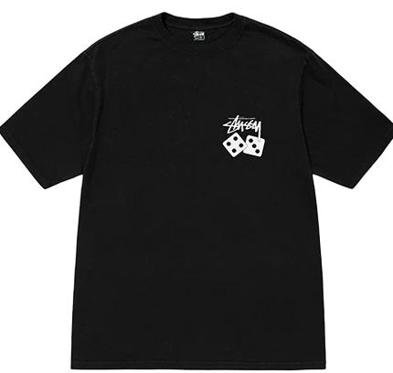 Stüssy Pigment Dyed Dice Tee Black - SneakCenter