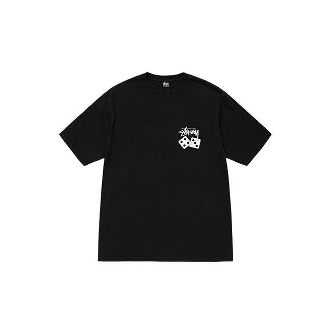 Stüssy Pigment Dyed Dice Tee Black - SneakCenter