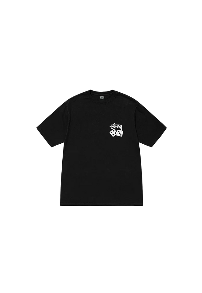 Stüssy Pigment Dyed Dice Tee Black - SneakCenter