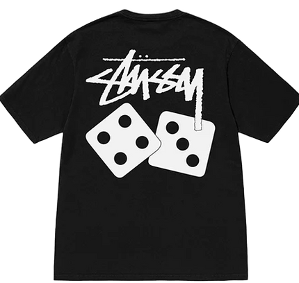 Stüssy Pigment Dyed Dice Tee Black - SneakCenter
