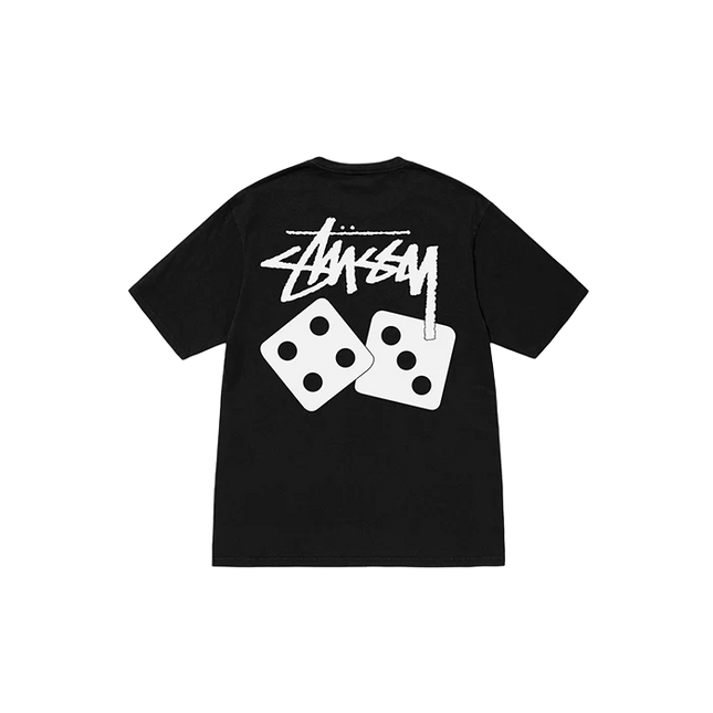 Stüssy Pigment Dyed Dice Tee Black - SneakCenter