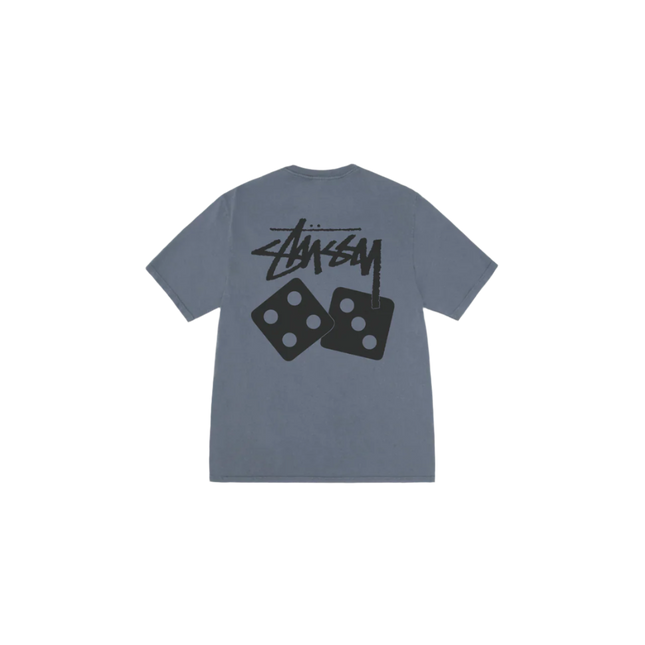 Stüssy Pigment Dyed Dice Tee Navy - SneakCenter