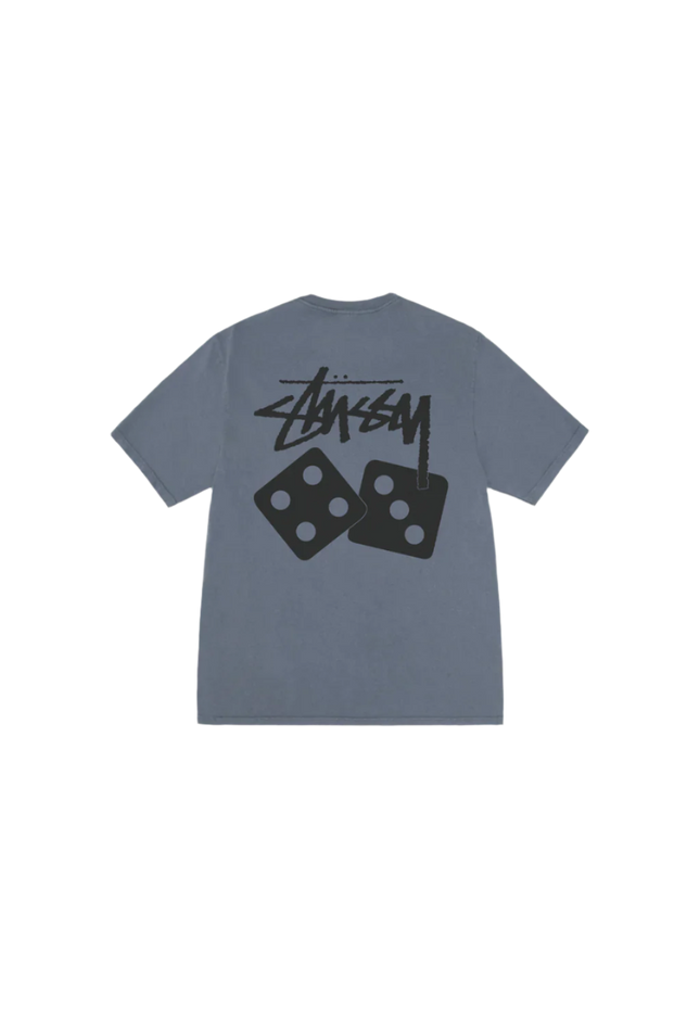 Stüssy Pigment Dyed Dice Tee Navy - SneakCenter