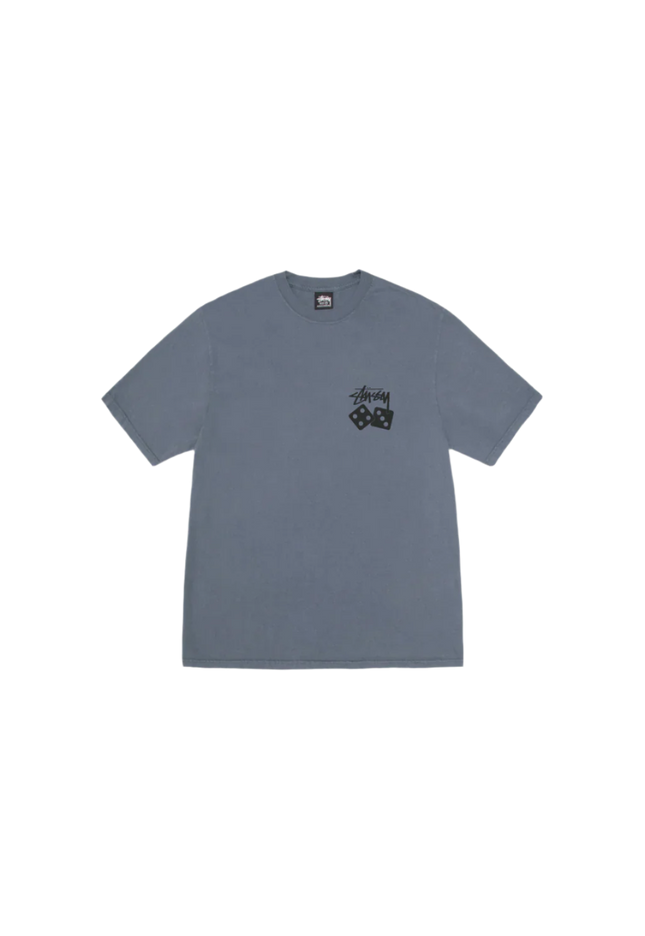 Stüssy Pigment Dyed Dice Tee Navy - SneakCenter