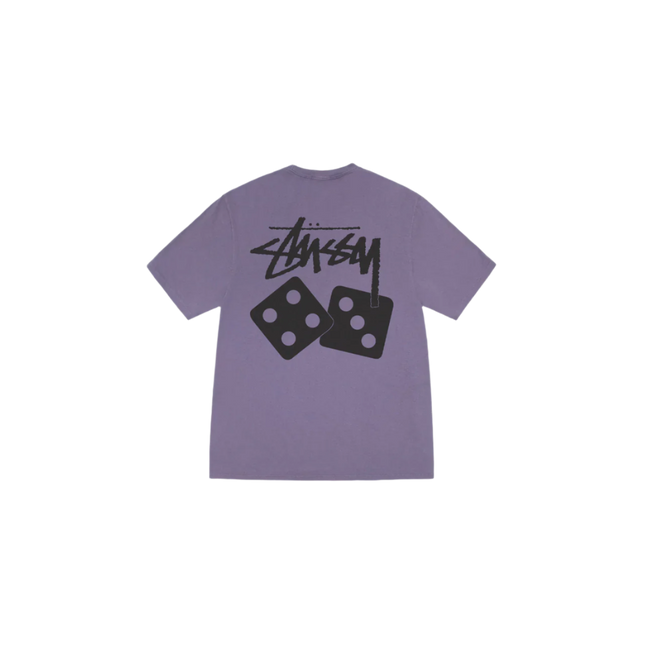 Stüssy Pigment Dyed Dice Tee Purple - SneakCenter