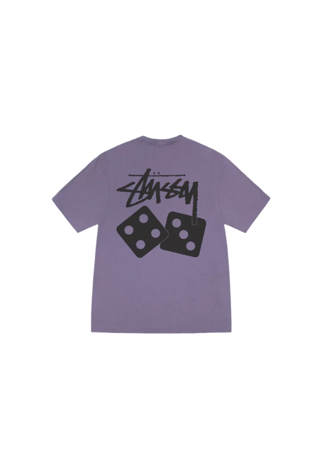 Stüssy Pigment Dyed Dice Tee Purple - SneakCenter