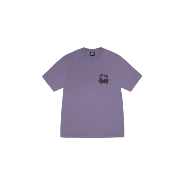 Stüssy Pigment Dyed Dice Tee Purple - SneakCenter