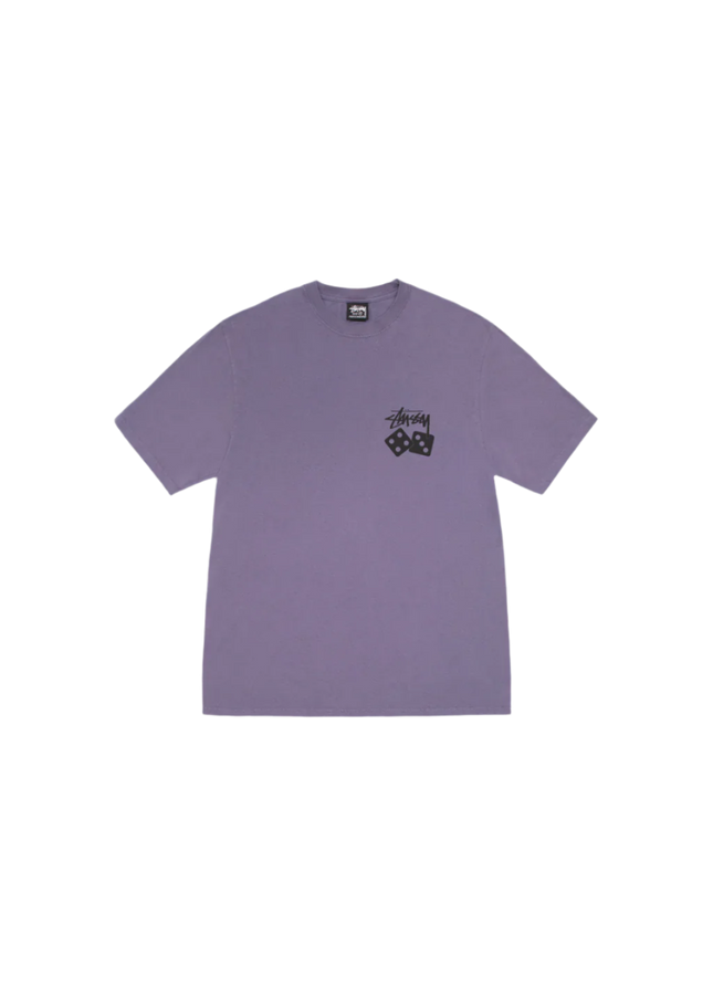 Stüssy Pigment Dyed Dice Tee Purple - SneakCenter