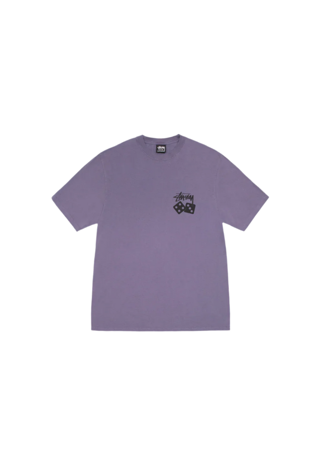 Stüssy Pigment Dyed Dice Tee Purple - SneakCenter