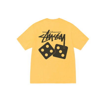 Stüssy Pigment Dyed Dice Tee Yellow - SneakCenter