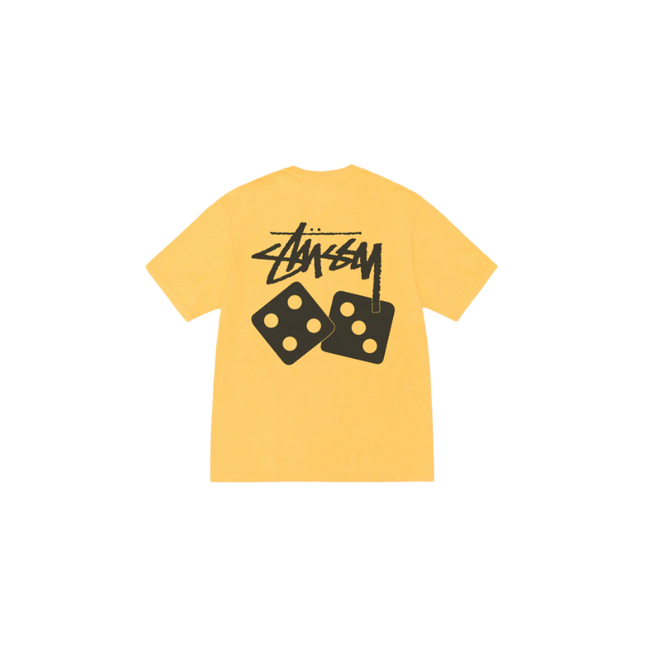 Stüssy Pigment Dyed Dice Tee Yellow - SneakCenter