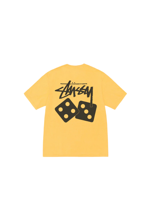 Stüssy Pigment Dyed Dice Tee Yellow - SneakCenter
