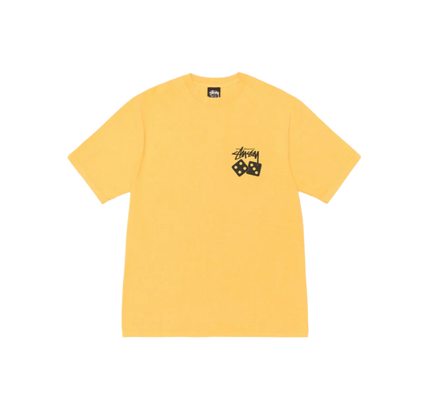 Stüssy Pigment Dyed Dice Tee Yellow - SneakCenter