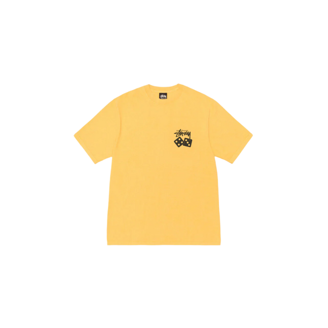 Stüssy Pigment Dyed Dice Tee Yellow - SneakCenter