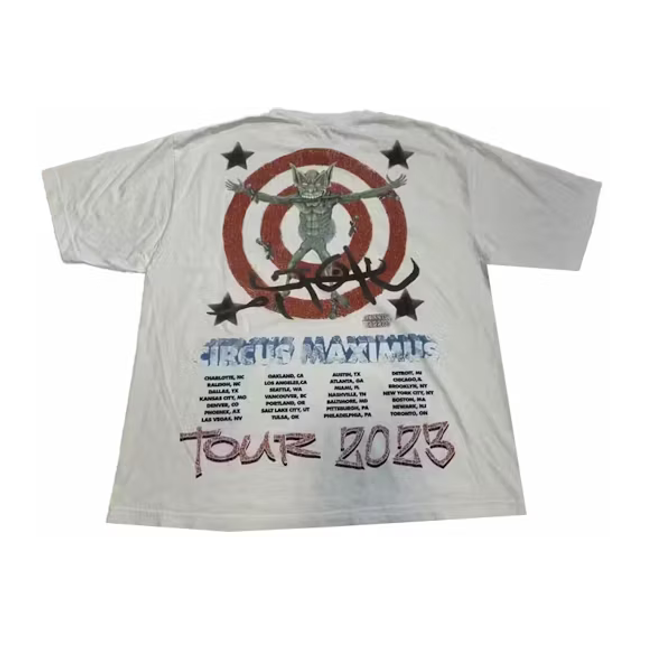 Travis Scott Utopia Circus Maximus 2023 Tour III Tee White - SneakCenter