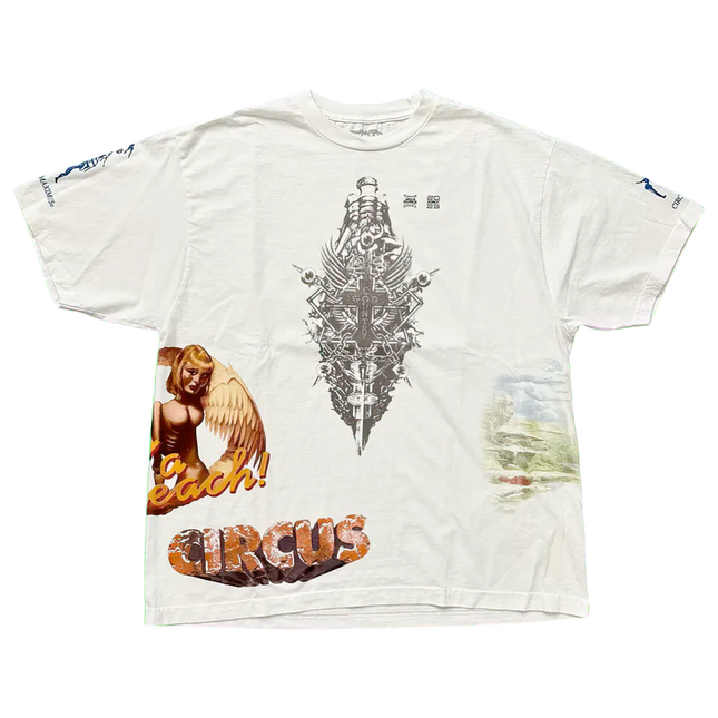 Travis Scott Utopia Circus Maximus See The Future White Tee - SneakCenter
