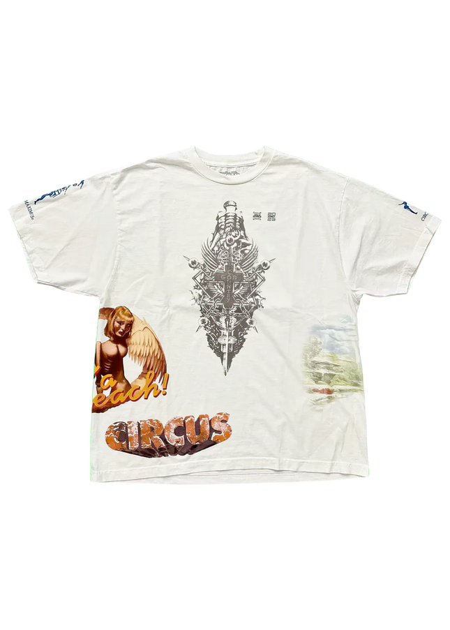 Travis Scott Utopia Circus Maximus See The Future White Tee - SneakCenter