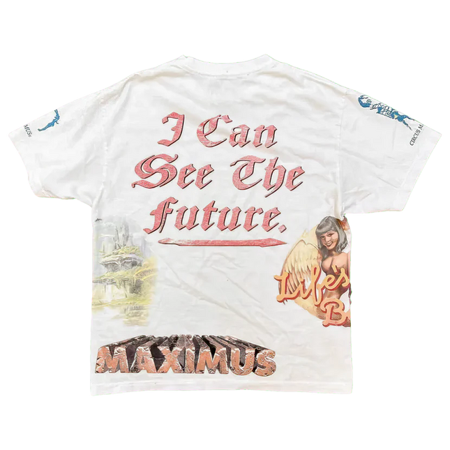 Travis Scott Utopia Circus Maximus See The Future White Tee - SneakCenter