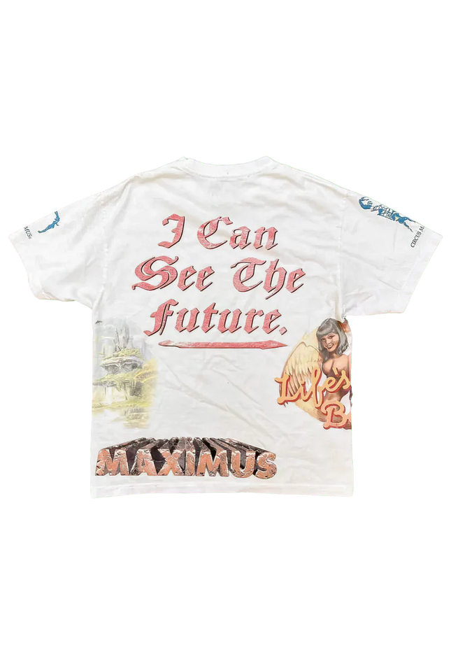 Travis Scott Utopia Circus Maximus See The Future White Tee - SneakCenter