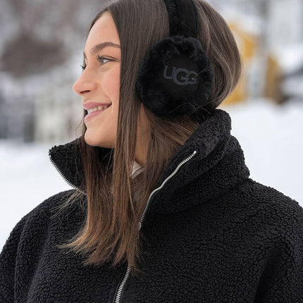 UGG Fülvédő - Sheepskin Embroidery Earmuff Black - SneakCenter