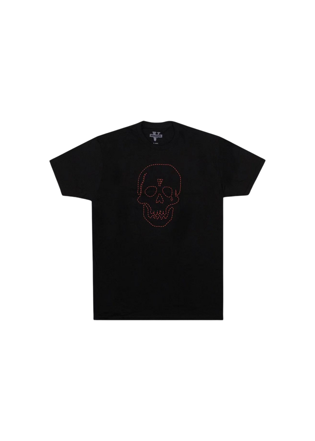 Vlone x Neighborhood Skull Black Red T-Shirt - SneakCenter