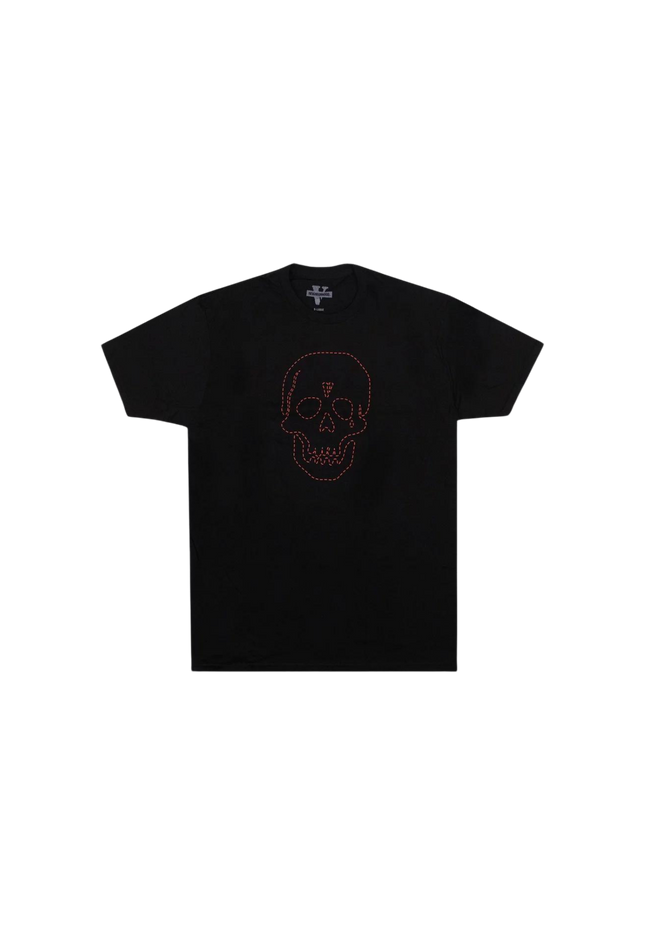 Vlone x Neighborhood Skull Black Red T-Shirt - SneakCenter