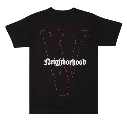 Vlone x Neighborhood Skull Black Red T-Shirt - SneakCenter