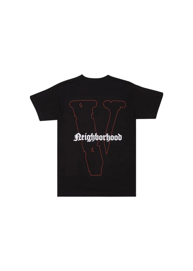Vlone x Neighborhood Skull Black Red T-Shirt - SneakCenter