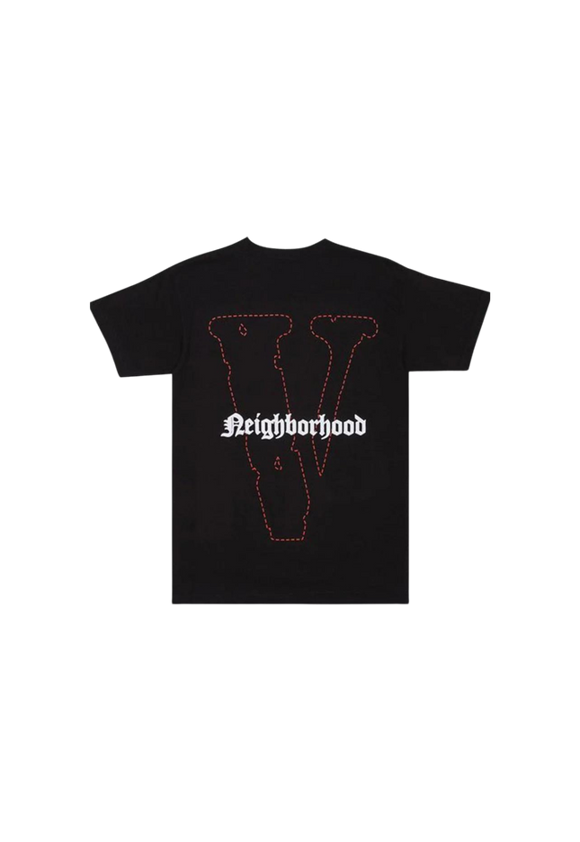 Vlone x Neighborhood Skull Black Red T-Shirt - SneakCenter