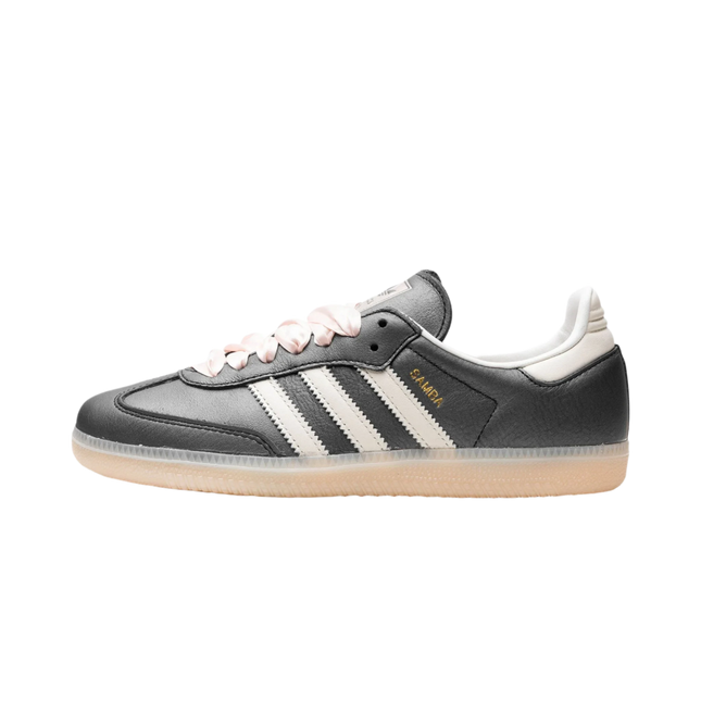 Adidas Samba OG Black Pink Ribbon Laces - SneakCenter