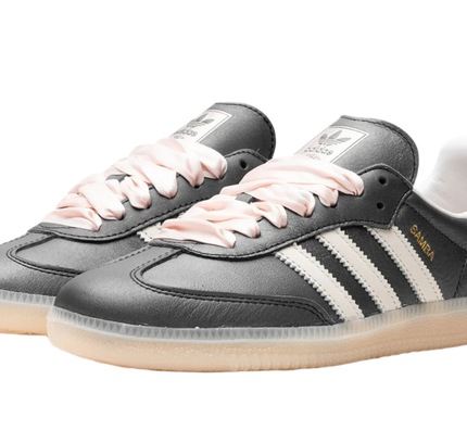 Adidas Samba OG Black Pink Ribbon Laces - SneakCenter