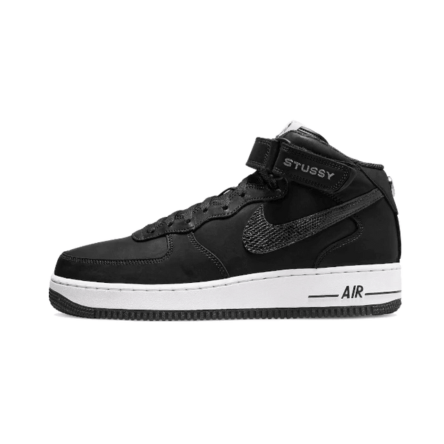 Air Force 1 Mid Stussy All Black - SneakCenter