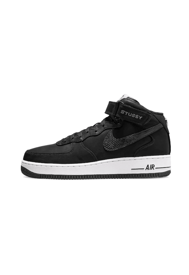 Air Force 1 Mid Stussy All Black - SneakCenter