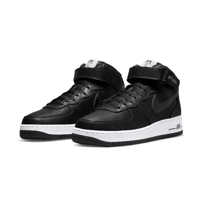 Air Force 1 Mid Stussy All Black - SneakCenter