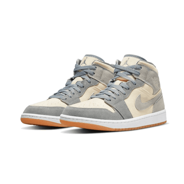 Air Jordan 1 Mid Coconut Milk Particle Grey - SneakCenter