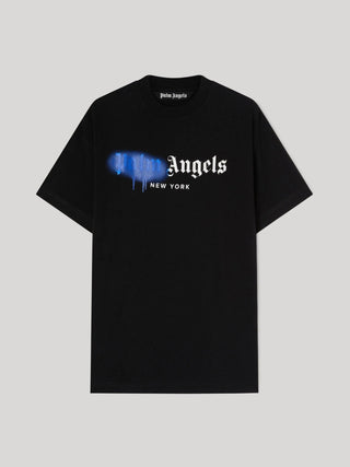 Palm Angels Black Blue "New York" T-shirt - SneakCenter